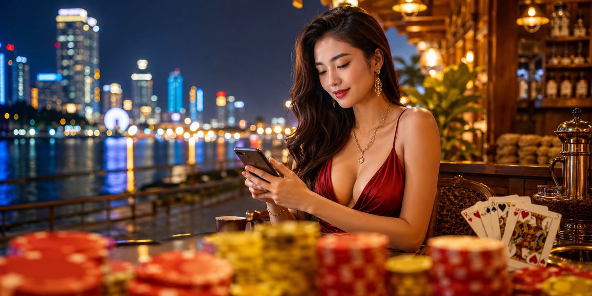 Người chơi card game tại quán cà phê Đà Nẵng với điện thoại và không khí thư giãn