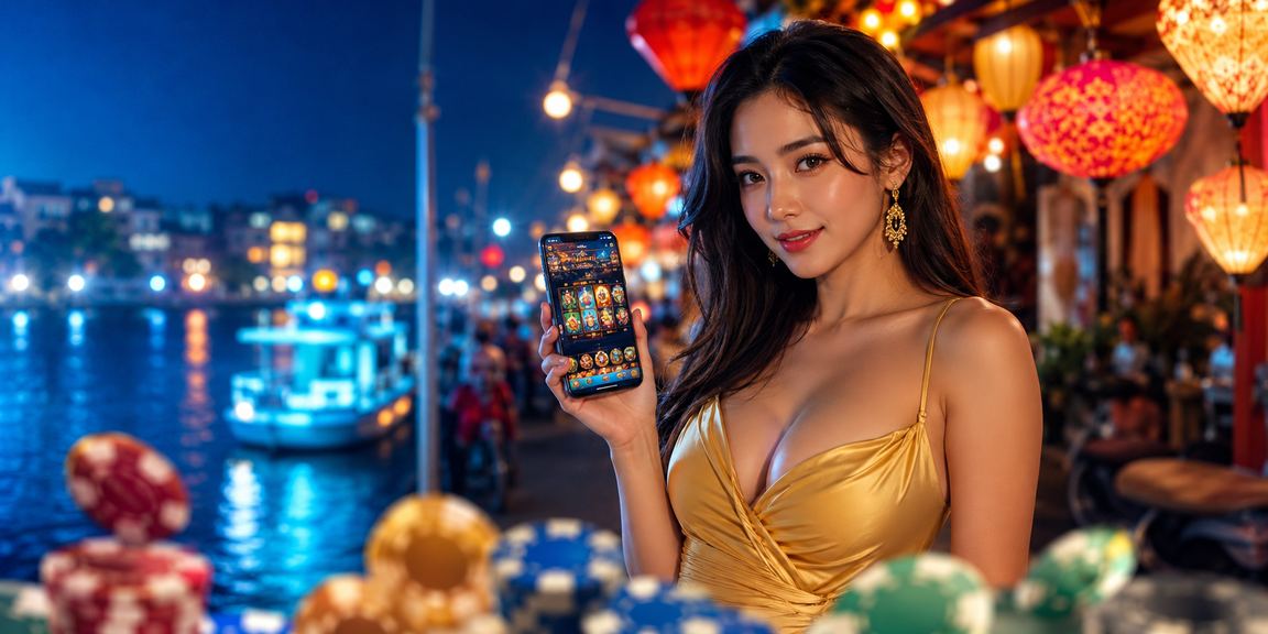 Người dùng Hà Nội chơi casino trực tuyến trên điện thoại di động tại chợ đêm sôi động